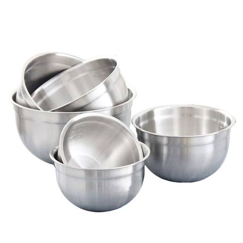 WF004 6 PCS of Stainless Steel Salad Bowls