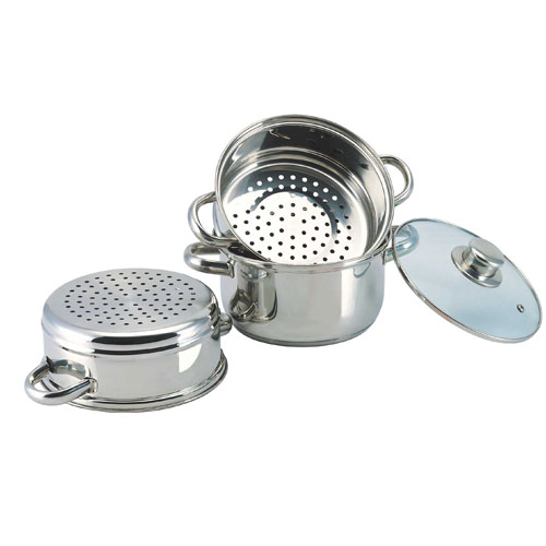 WG802 Stainless Steel Pasta Cooker w/Cover, Strainer